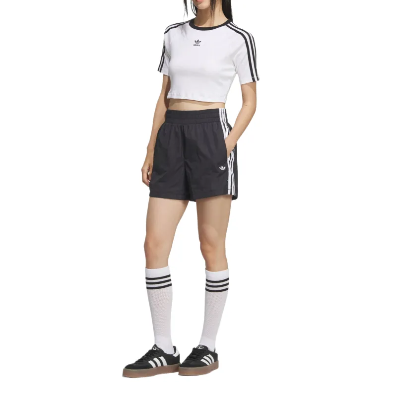 Adidas Originals 3 Stripes Sports Shorts Women's Black-3