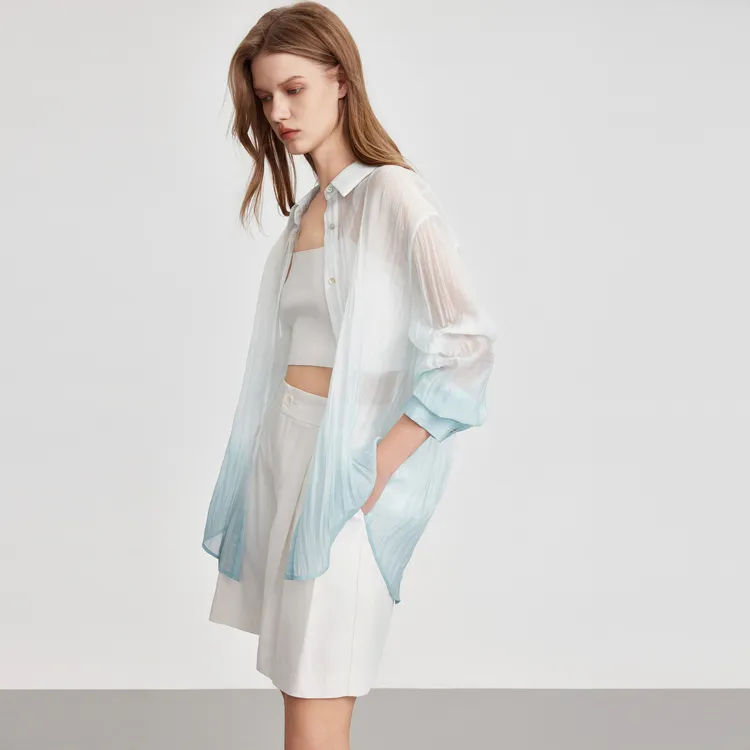 ELLE Shirts Women's Light Blue-4