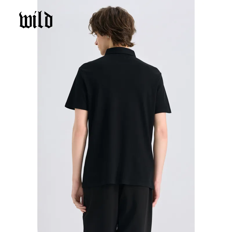 WILD LEADER Polo Shirts Men Mysterious Black[TW5118277H]-3