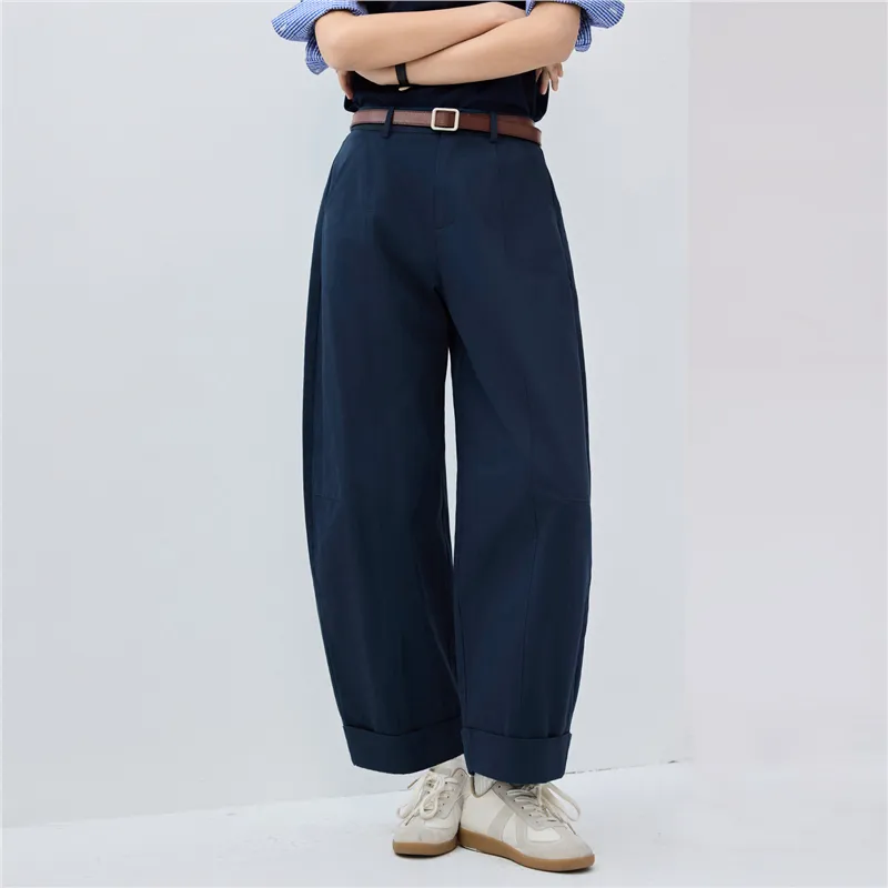 UNIQLO Casual Pants Women's Midnight Blue Black-4
