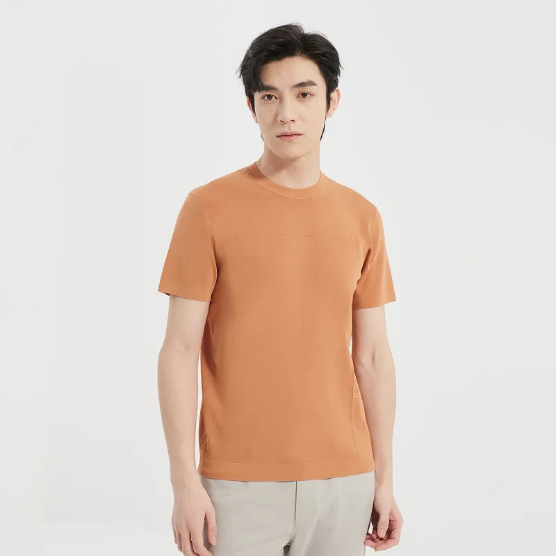 LESS IS MORE T Shirts Men Light Gray Yellow 25XTX9861S-2