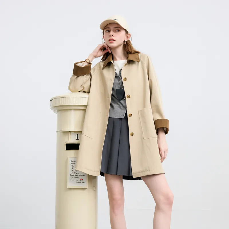 3COLOUR Trench Coats Women's Khaki-6
