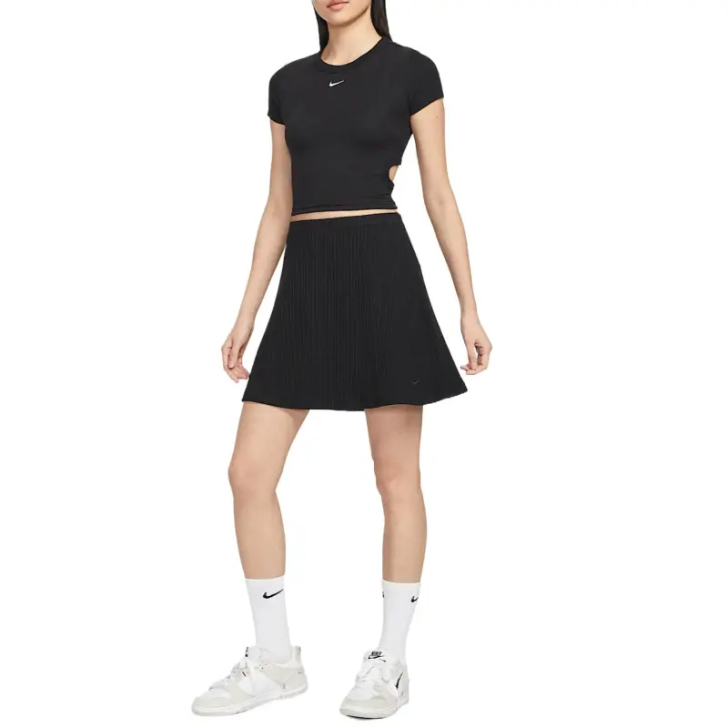 Nike Swoosh Casual Short Skirts Women's Black-3