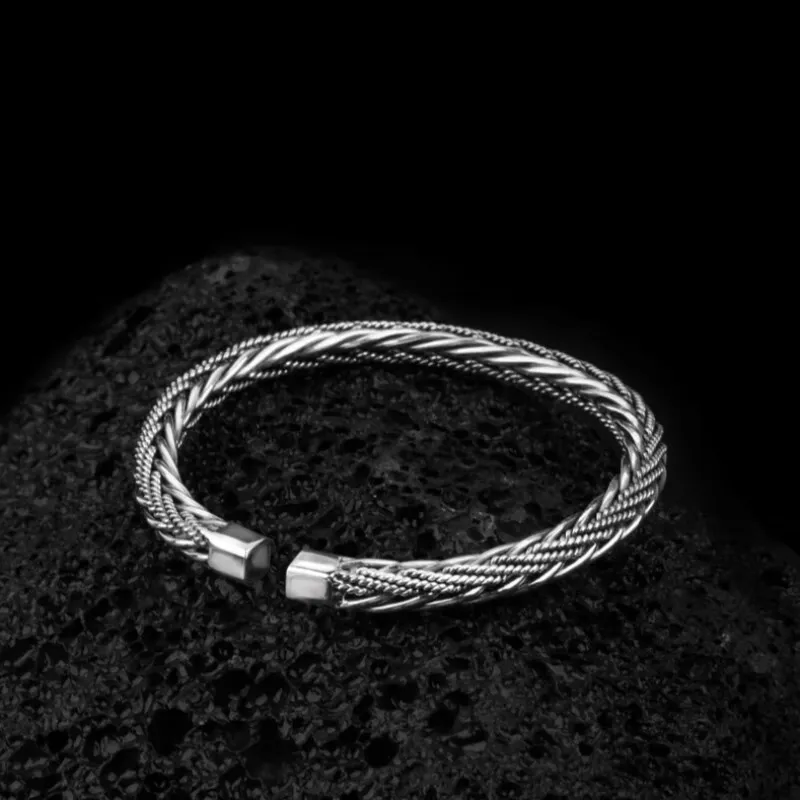 FUYUFU 999 Fine Silver Bangles Unisex-4