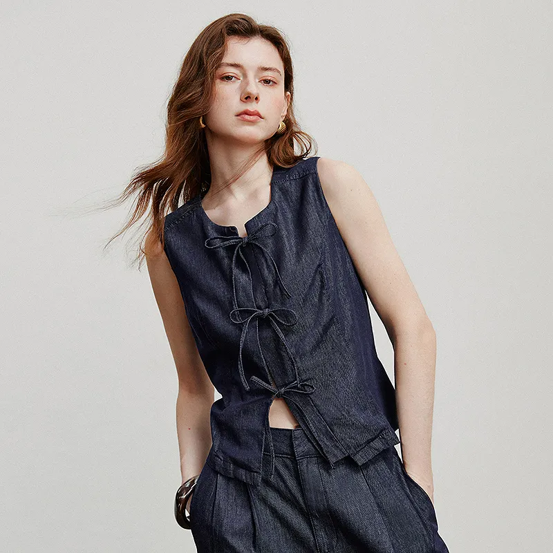 Initial language Shirts Women's Denim Original-5