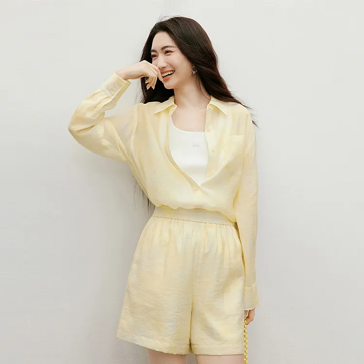 Hopeshow Shirts Women's Pink Yellow 201-2
