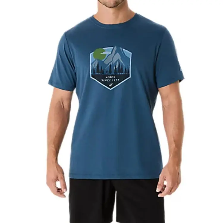 Asics MOUNTAIN INSIGNIA T-Shirt Unisex Vintage Indigo-3