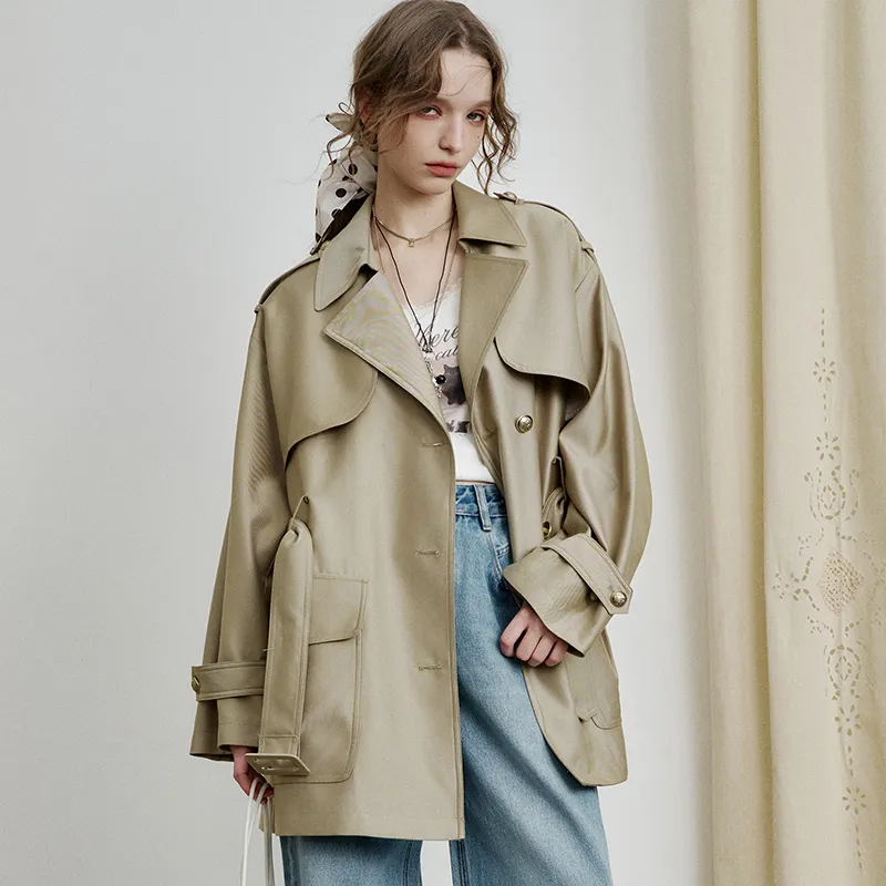 ELF SACK Trench Coat Women's Warm Khaki-3