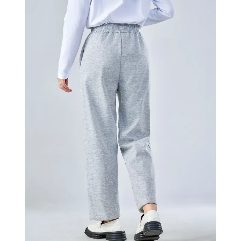 Love Elaine Spring And Fall Casual Pants Women's Gray-4