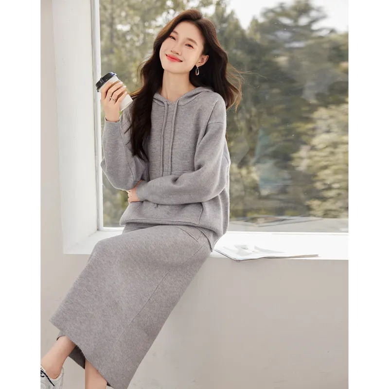 Love Elaine Skirt Set Women's Gray-4