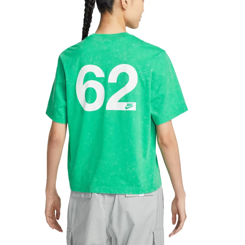 Nike Sportswear Drop Shoulder Sleeve T Shirt Women's Stadium Green-1