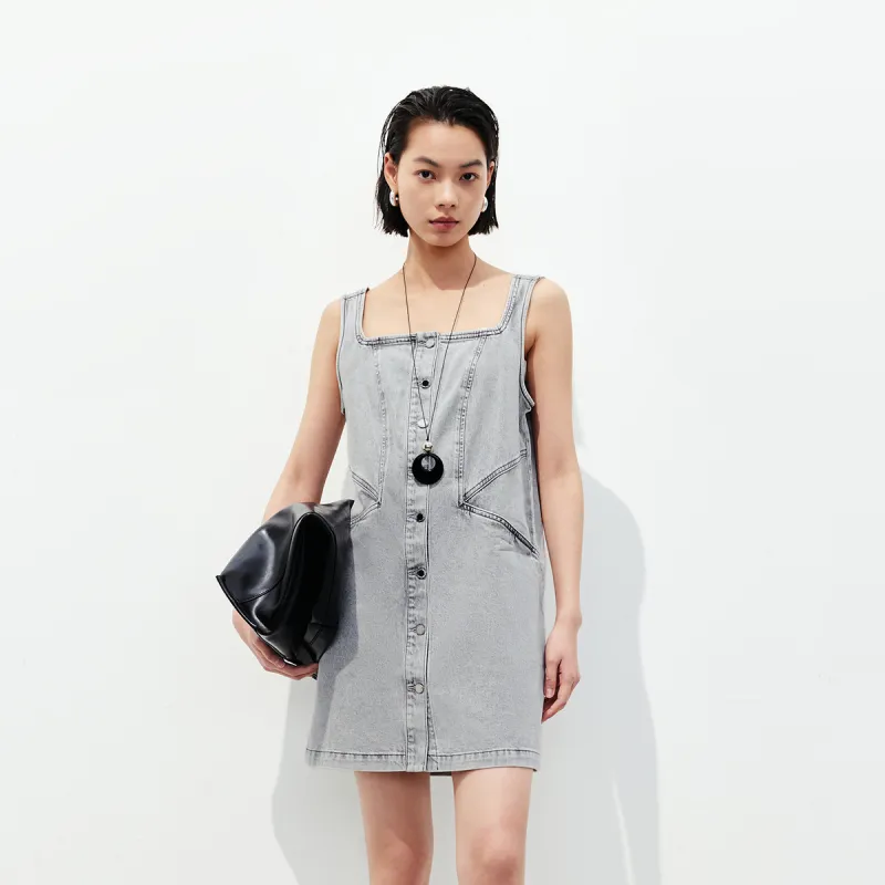 ONLY Sleeveless Dress Women's Light Denim Gray-2
