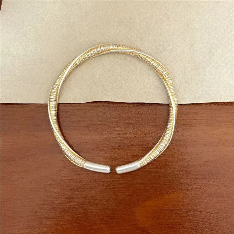 LIUXIN 999 Fine Silver Blessing And Blessing Bangle Women's-2