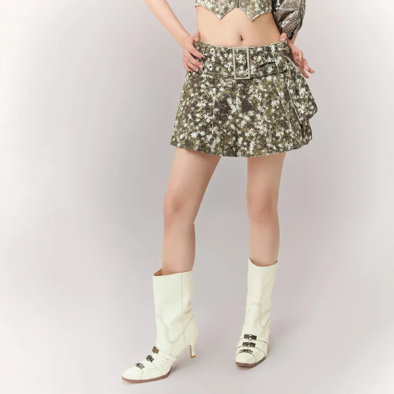 CHUU Casual Short Skirts Women's Army Green-2