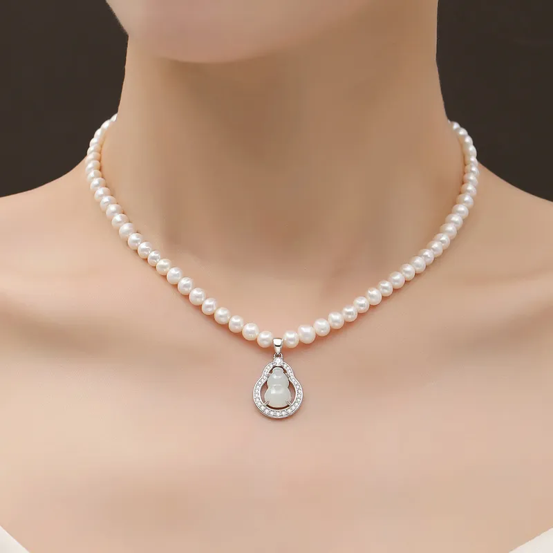 Royal Heaven's Choice Hetian Jade Necklaces Pale Greenish White Jade Unisex-2