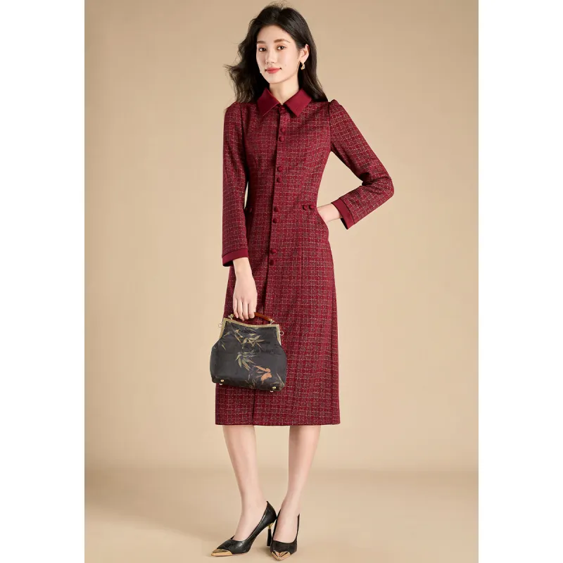 Mylan Long Sleeved Dresses Slim Fit Women's Red-5