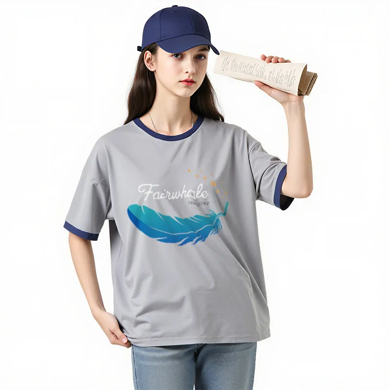 FAIRWHALE Drop Shoulder Sleeve T Shirt Women's-27