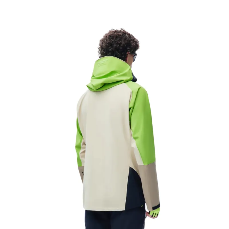 PEAK PERFORMANCE Waterproof, Windproof, And Breathable Windbreaker Jacket Men's Shimmering Green/Light Sand/Black-3