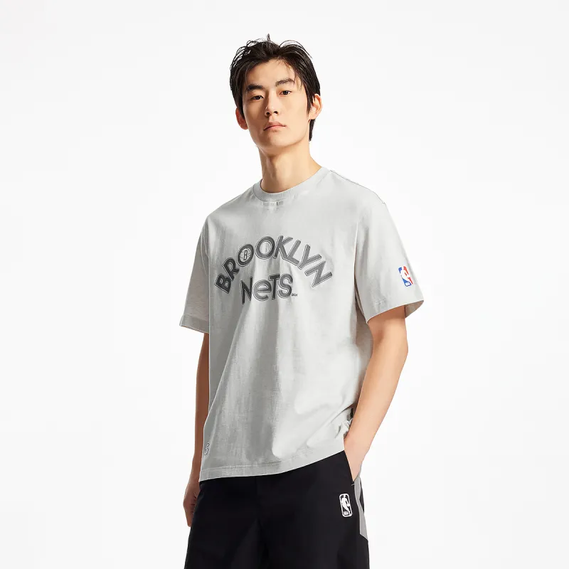 JACK JONES· JACK&JONESxNBA T Shirt Men's G01 Stone Gray Heather-5