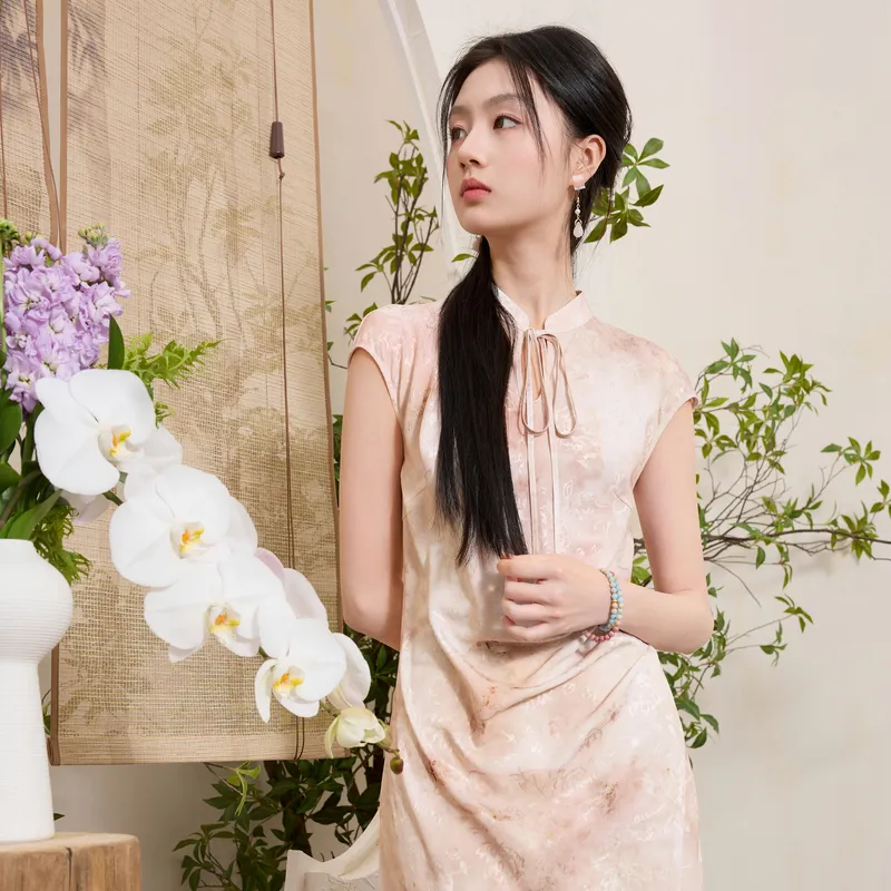 3COLOUR Short Sleeved Dress Women's Smoke Pink-3