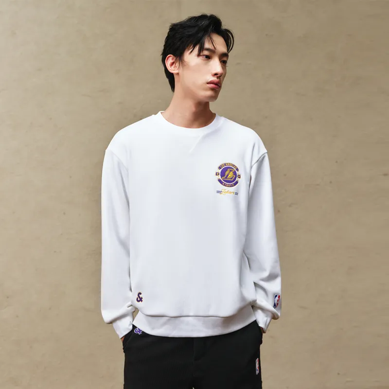 JACK JONES· x NBA Los Angeles Lakers Sweatshirt Men's Natural White-2