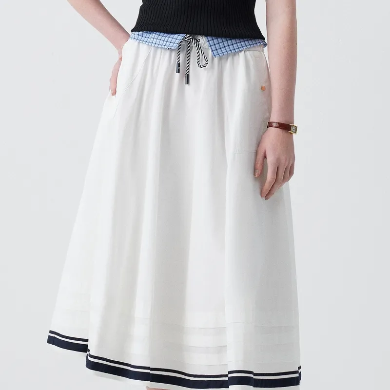 Teenie Weenie Casual Long Skirt Women's White-6