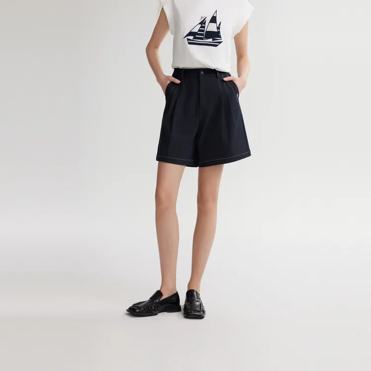 ELLE Casual Shorts Women's Navy Blue-2