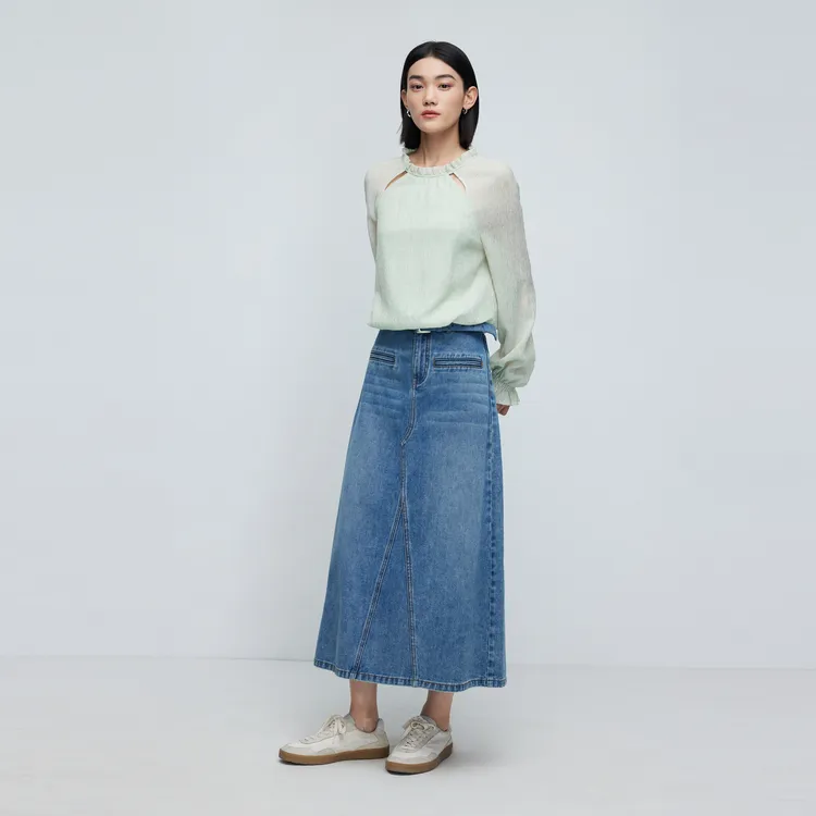 SHUIYUNJIAN Design Bud Sleeve Shirt Women's Fruit Green-4