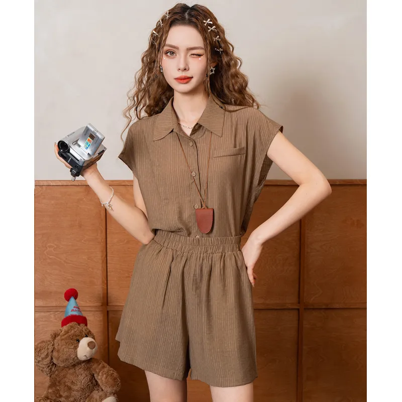 FAWENXIANGZI Summer Casual Suit Loose Fit Women's-7