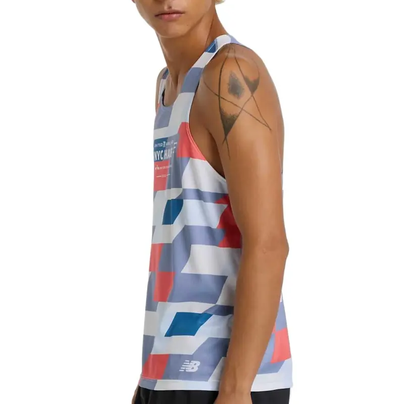New Balance United Airlines NYC Tank Top Men's Blue White Pink-2