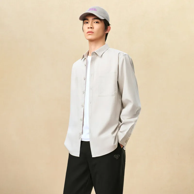 HLA Shirts Men Light Gray 8A-2