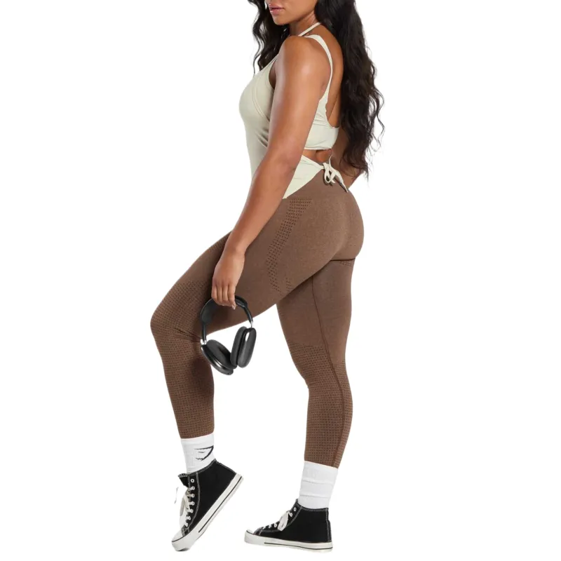 GYMSHARK Superset Tank Sport Vests Women's Light Umber White-3