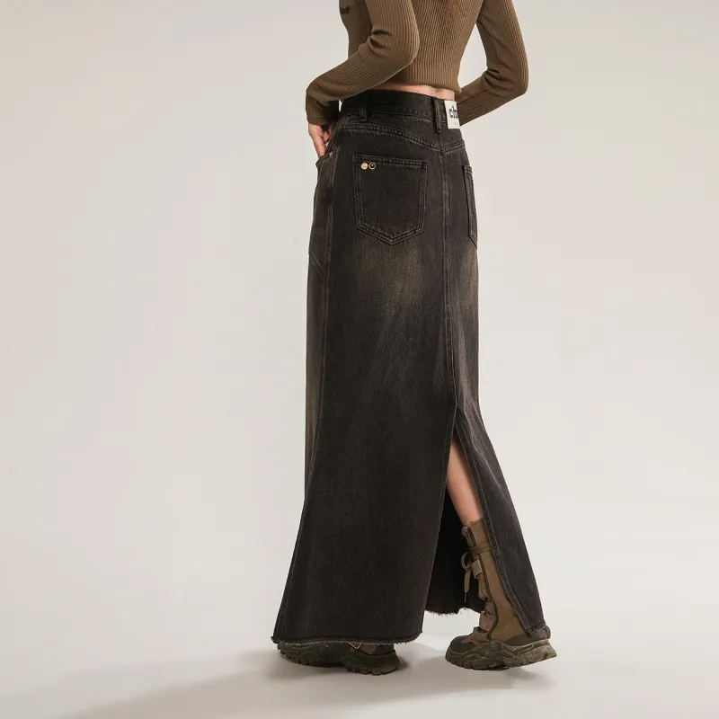 CHUU Denim Long Skirts Women's-3