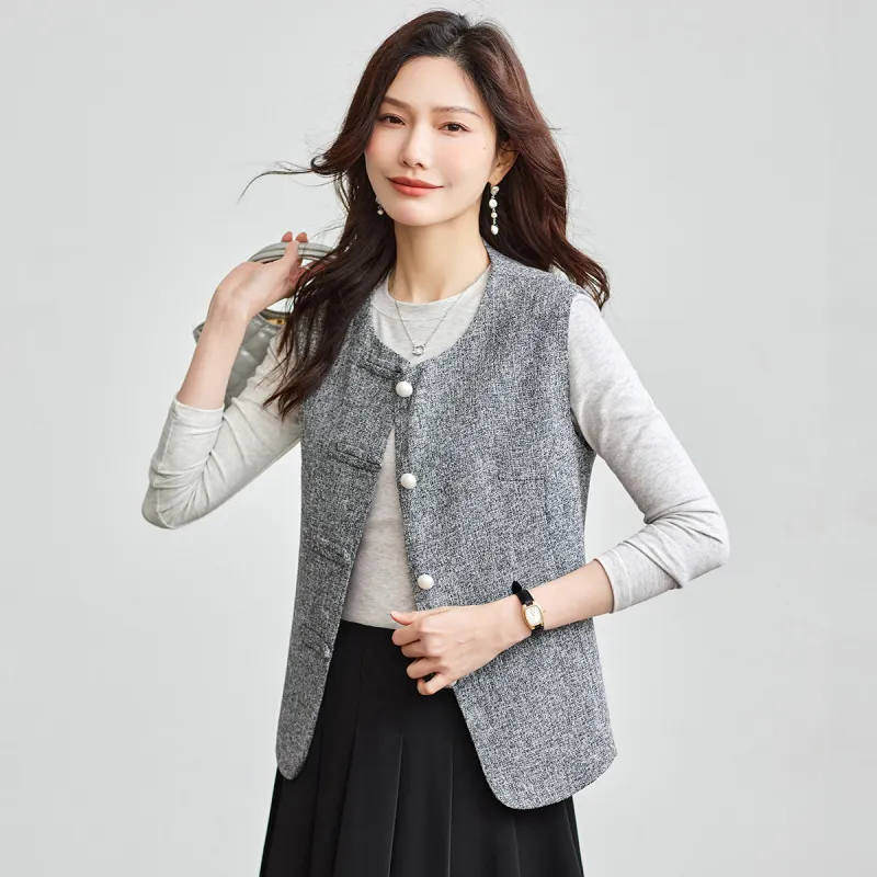 TERRE BLEUE Spring Fall Vest Loose Fit Women's-2