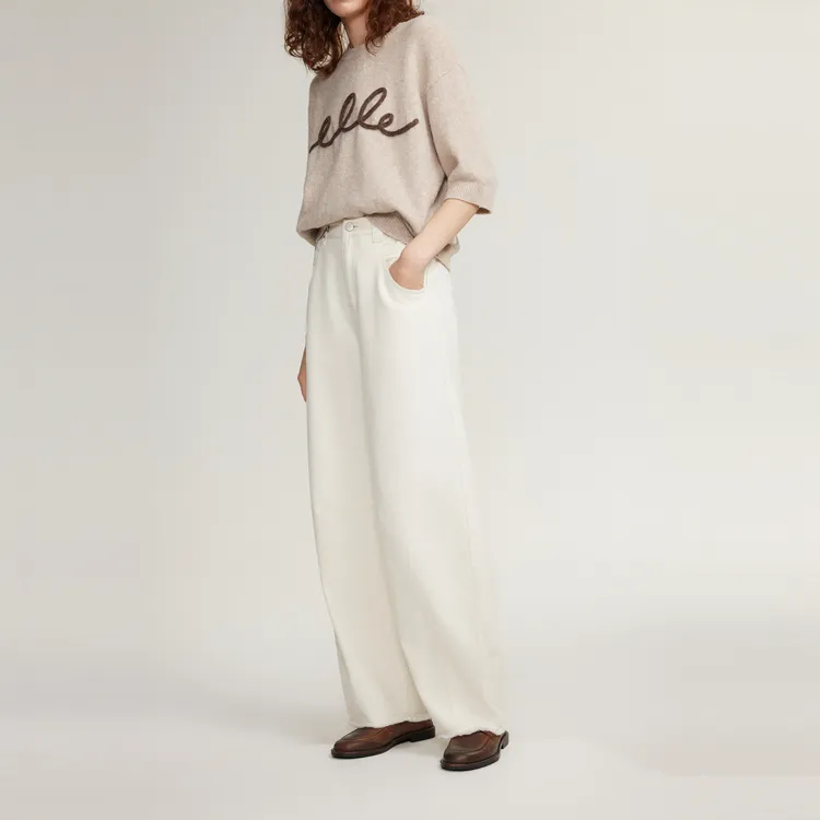 ELLE Casual Pants Women's White-3