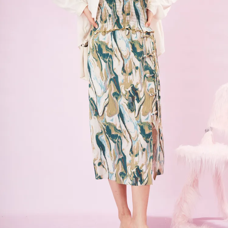 SETIROM Casual Long Skirt Women's Multicolor-2
