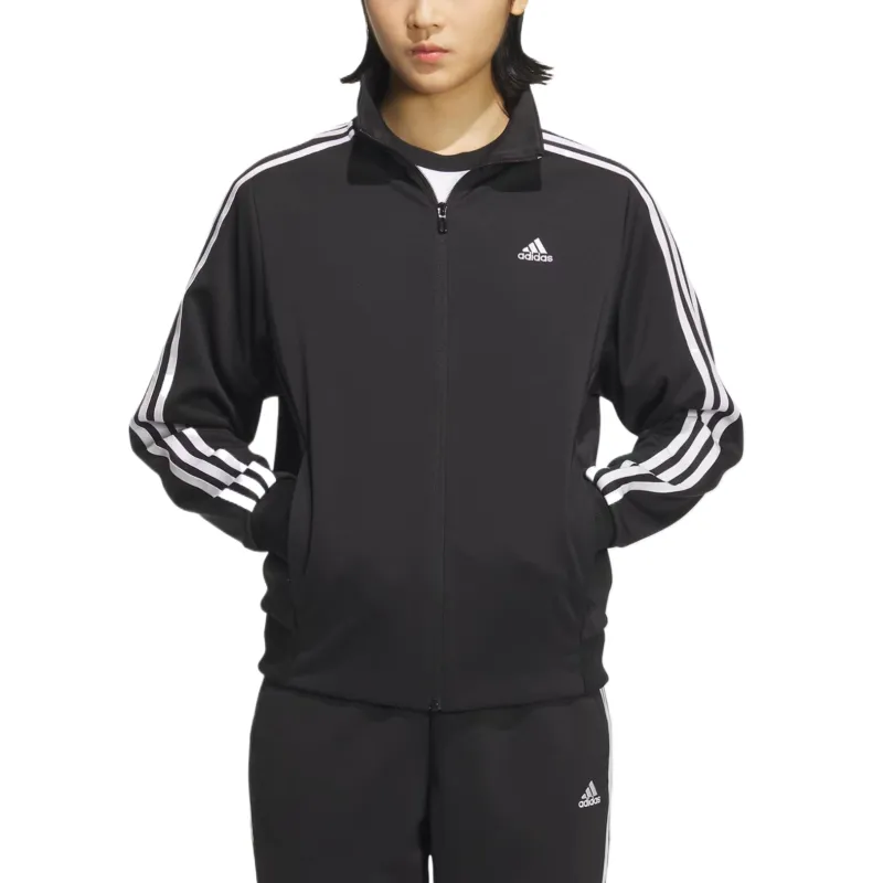 Adidas 3 Stripes Jacket Women's Black White-1