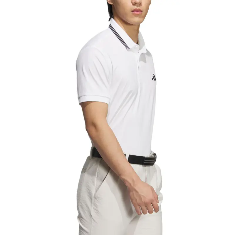 Adidas SHORT SLEEVE RIBBED Polo Shirt Men's White-3