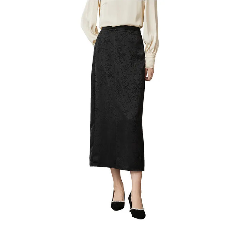 SENTUBILA Casual Long Skirts Women's Elegant Black-3