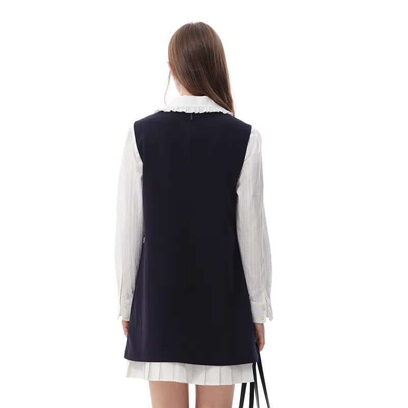 Teenie Weenie Sleeveless Dress Women's Navy Blue-5