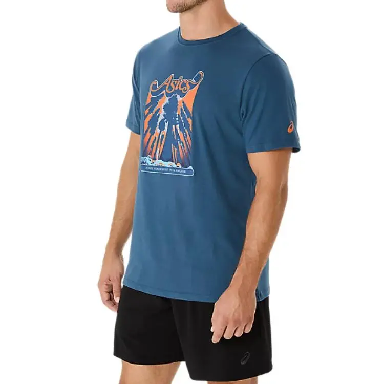 Asics T-Shirt Unisex Vintage Indigo-2