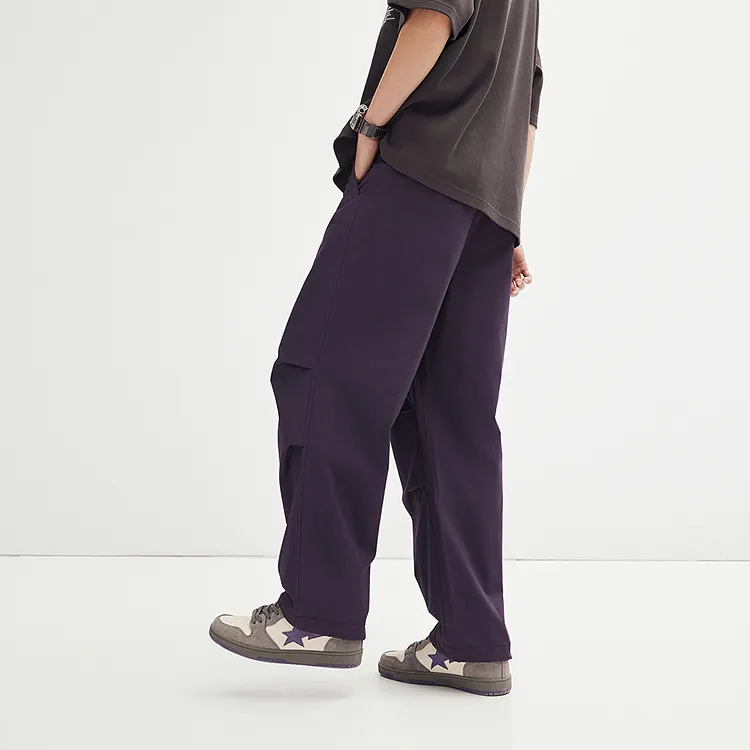 PEACEBIRD MEN Casual Pants Men Purple Batch 1 Straight Fit-4