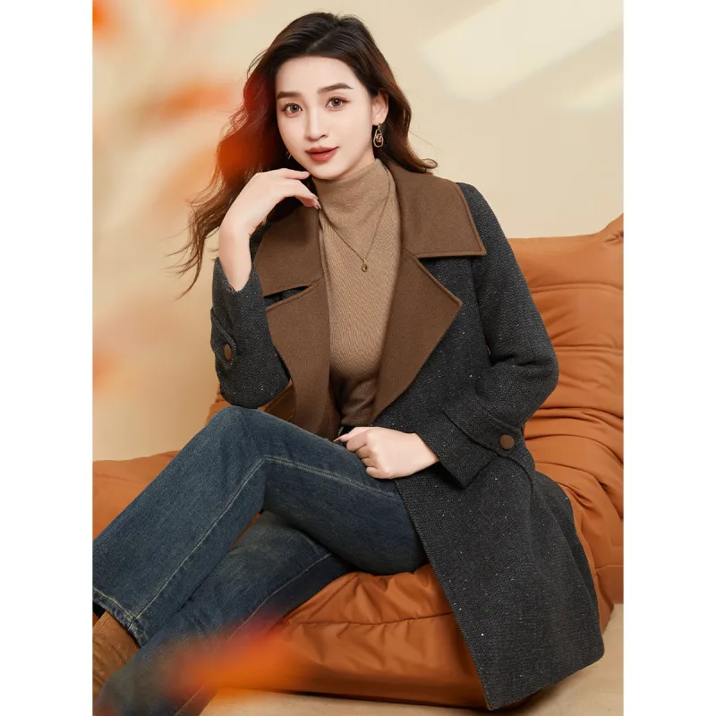 Mylan Spring, Fall Coat Cinched Waist Women's Black Collection Brand, Get Activity Alerts In Real Time-1