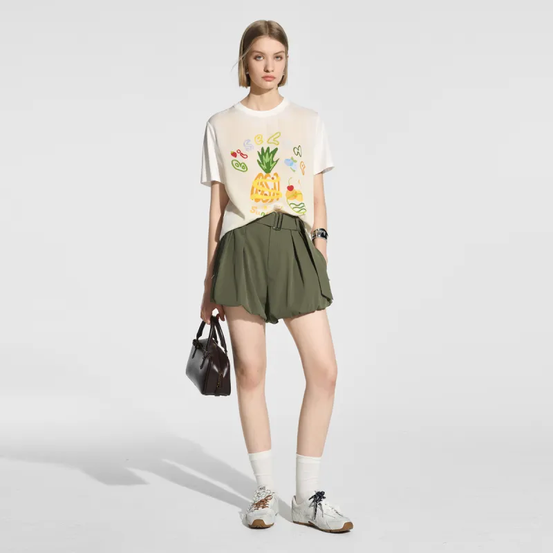 Bethine ['Pineapple' Calm And Unperturbed] T Shirts Women's White-5