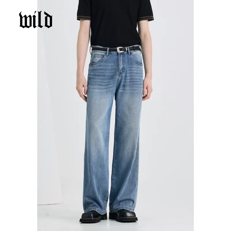 WILD LEADER Jeans Men's Washed Blue[NKW5138W60XXK]-4