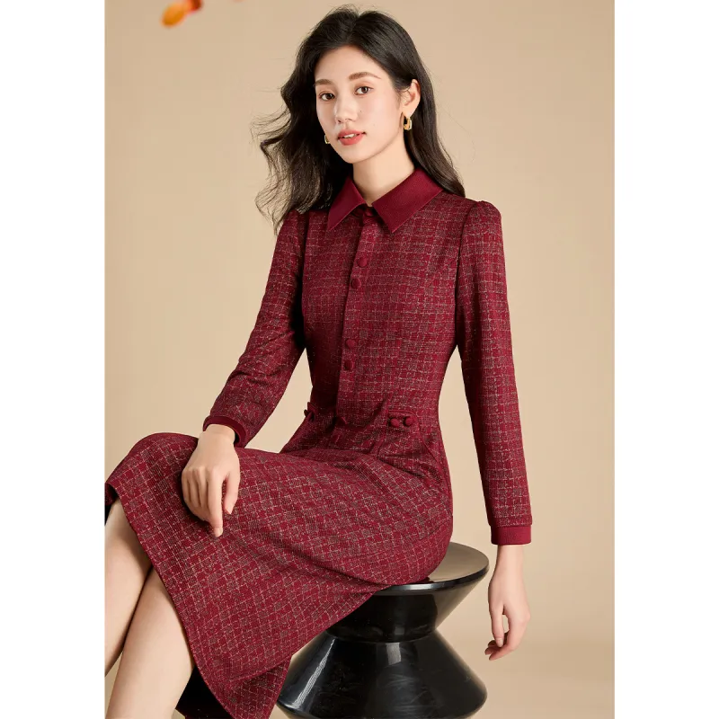 Mylan Long Sleeved Dresses Slim Fit Women's Red-2