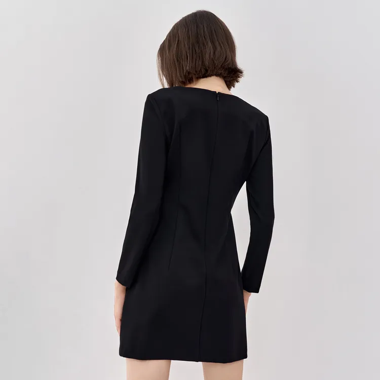 MO&CO Long Sleeved Dresses Women's Black-2