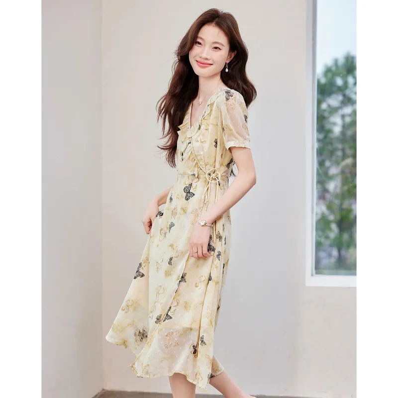 Love Elaine Summer Short Sleeved Dress Regular Women's Multicolor-1