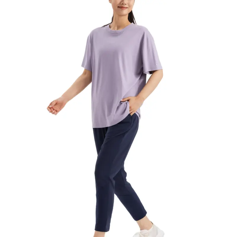 DECATHLON Drop Shoulder Sleeve T Shirt Women's Smokey Mauve-5