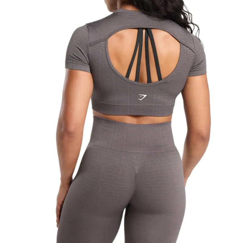 GYMSHARK Adapt Monogram Workout Clothing Women's Gray-1